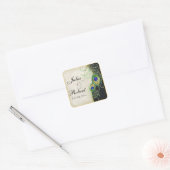 Favor Gift Sticker - Peacock Feathers Wedding Seal (Envelop)