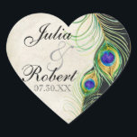 Favor Gift Sticker - Peacock Feathers Wedding Seal<br><div class="desc">KLEUR PALET: Zwart, tan, crème, goud, blauw, groen en paarse. ONTWERP COLLECTIE: Dit maakt deel uit van een bruiloft uitnodigingsset van complete bijpassende producten. Deze moderne, eigentijdse Peacock Feathers Wedding Invitations zijn trendy, elegant en chique. Het kunstwerk is van originele waterverf hand geschilderd door Audrey Jeanne Roberts. Er is een...</div>