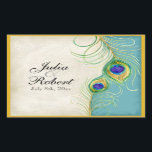 Favor Gift Sticker - Peacock Feathers Wedding Seal<br><div class="desc">Dit is een elegante en geavanceerde Favor Gift-zegel of sticker. Het mengt het beste van traditie en de versheid van de hedendaagse. Het mengen van met de hand geschilde achtergronden met de wenken van de kant en een hedendaags kunstwerk van de waterverf vreugdeveren die hand geschilderd worden door Audrey Jeanne...</div>