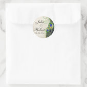 Favor Gift Sticker - Peacock Feathers Wedding Seal (Tas)