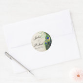 Favor Gift Sticker - Peacock Feathers Wedding Seal (Envelop)