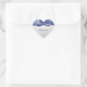 Favor Heart Silver Blue Navy Lace Dank u Hart Sticker (Tas)