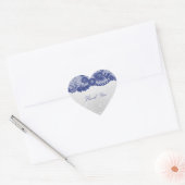 Favor Heart Silver Blue Navy Lace Dank u Hart Sticker (Envelop)