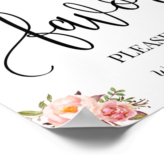 Favor huwelijksfeest boho chic roze poster (Hoek)