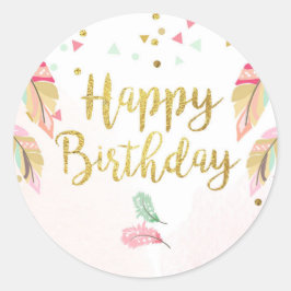 Favor Labels Sticker Pink Gold