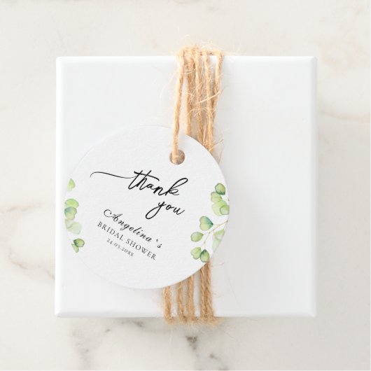 Favor-labels voor een bruidsfeest. bedankjes labels (In situ)