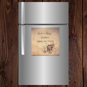 Favor Magnet Weddenschap met naam en datum Floral