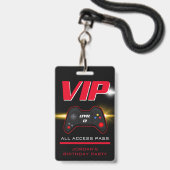 Favor met rode controller voor videogepartij badge (Voorzijde met lanyard)