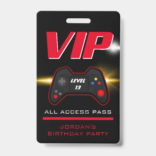 Favor met rode controller voor videogepartij badge (Voorzijde)