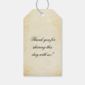 Favor met Vintage Perkament Mr en Mrs Script Cadeaulabel (Achterkant)