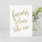 Favor Neem één gouden betaalbare bord Kaart (Staand voorkant)