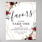 Favor Neem Een Rode Boeket Gouden Vorm Poster (Voorkant)