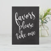Favor Neem er één Betaalbaar Krijtbord Bord Kaart (Staand voorkant)
