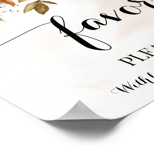 Favor neemt één partij teken val bruiloft douche poster (Hoek)