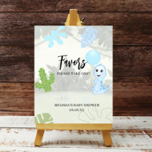 Favor Party Sign Cute Blue Dinosaur-ballon