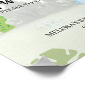 Favor Party Sign Cute Blue Dinosaur-ballon Poster (Hoek)