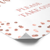 Favor Party Sign Roos Gold Glitter Confetti Poster (Hoek)