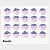 Favor Roos Lila Blue Navy Lace Bedankt Ronde Sticker (Vel)