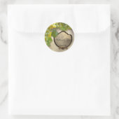 Favor Seals Chardonnay Wine Grapes Rustic Wedding Ronde Sticker (Tas)