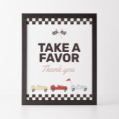 Favor Sign Two Fast Race Car Birthday Poster