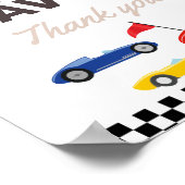 Favor Sign Two Fast Race Car Birthday Poster (Hoek)