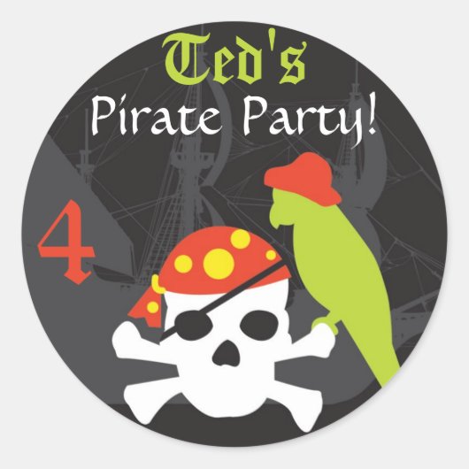 Favor Sticker - Pirate (Voorkant)