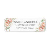 Favor Sticker Wedding Blush Rozen (Voorkant)