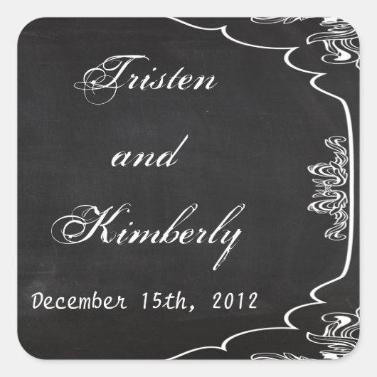 Favor Stickers Modern Chalkboard  Victoriaans (Voorkant)