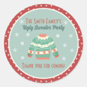 Favor stickers Retro Ugly Sweater Holiday Party (Voorkant)