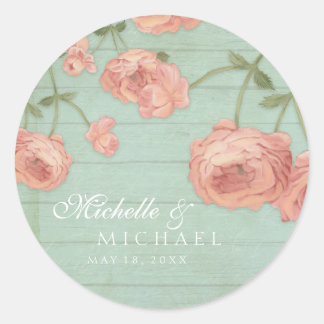 Favor Stickers Vrijgezellenfeest Blush Peach Roos