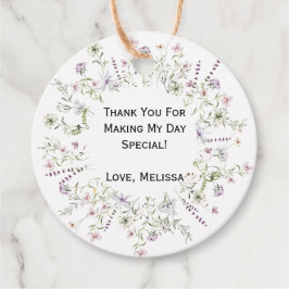 Favor-tabels voor wilde bloemen bedankjes labels