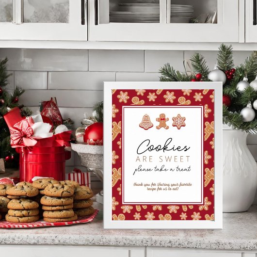 Favor Table Sign Cookie Exchange Party Decor Poster