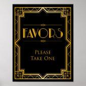 Favor Table Weddenschap | Gatsby Art Deco Poster (Voorkant)