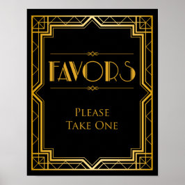 Favor Table Weddenschap | Gatsby Art Deco Poster