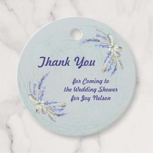 Favor Tag, Dank je bruiloftsshower Bedankjes Labels (Voorkant)