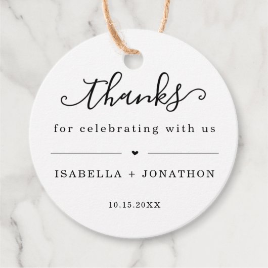 Favor Tag 'Dank je wel' Bedankjes Labels (Voorkant)