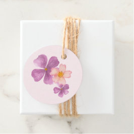 Favor tag met waterverf bloemen bedankjes labels