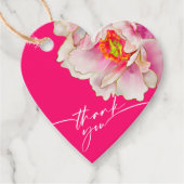 FAVOR TAG | Mooie Dieprode Pioenroos  Bedankjes Labels (Voorkant)