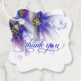 FAVOR TAG | Paarse Abstracte zeekorrels Bedankjes Labels