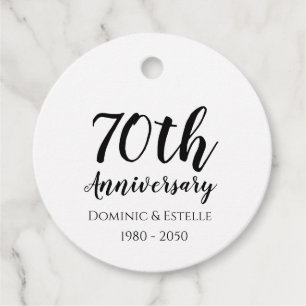 Favor-tag voor 70-jarig jubileum bedankjes labels