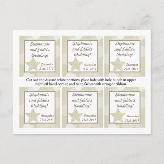 Favor Tags Kerststerren Feestdagenkaart (Voorkant)