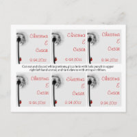 Favor Tags Lady Bug op paardenbloem rood silhouet