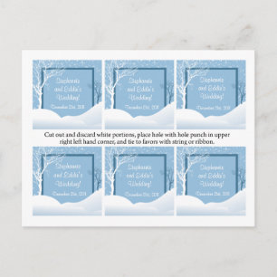Favor Tags Winter Blauw Kerstmis Feestdagenkaart