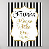 Favor Teken Zwart Gouden Streep Poster (Voorkant)