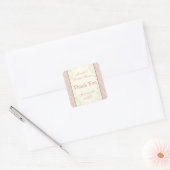 Favor Uitnodiging Zegels Roze Kant, Ivoor Bruids (Envelop)