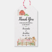 Favor voor babyboerderijdieren baby shower cadeaulabel (Voorkant)