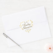 Favor voor babyfeest met gouden harten hart sticker (Envelop)