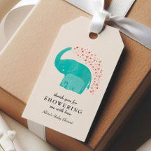 Favor voor babyfeestje met moeder- en babyolifant