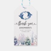 Favor voor Sea Life Twins baby shower Cadeaulabel (Achterkant)