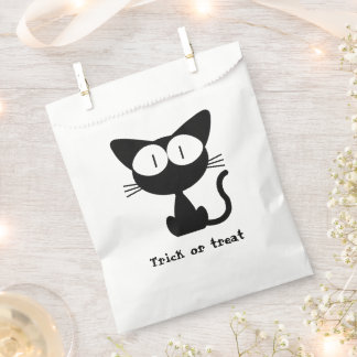 Favor Zak - Trick or Treat met Mooie Zwarte Kat Bedankzakje